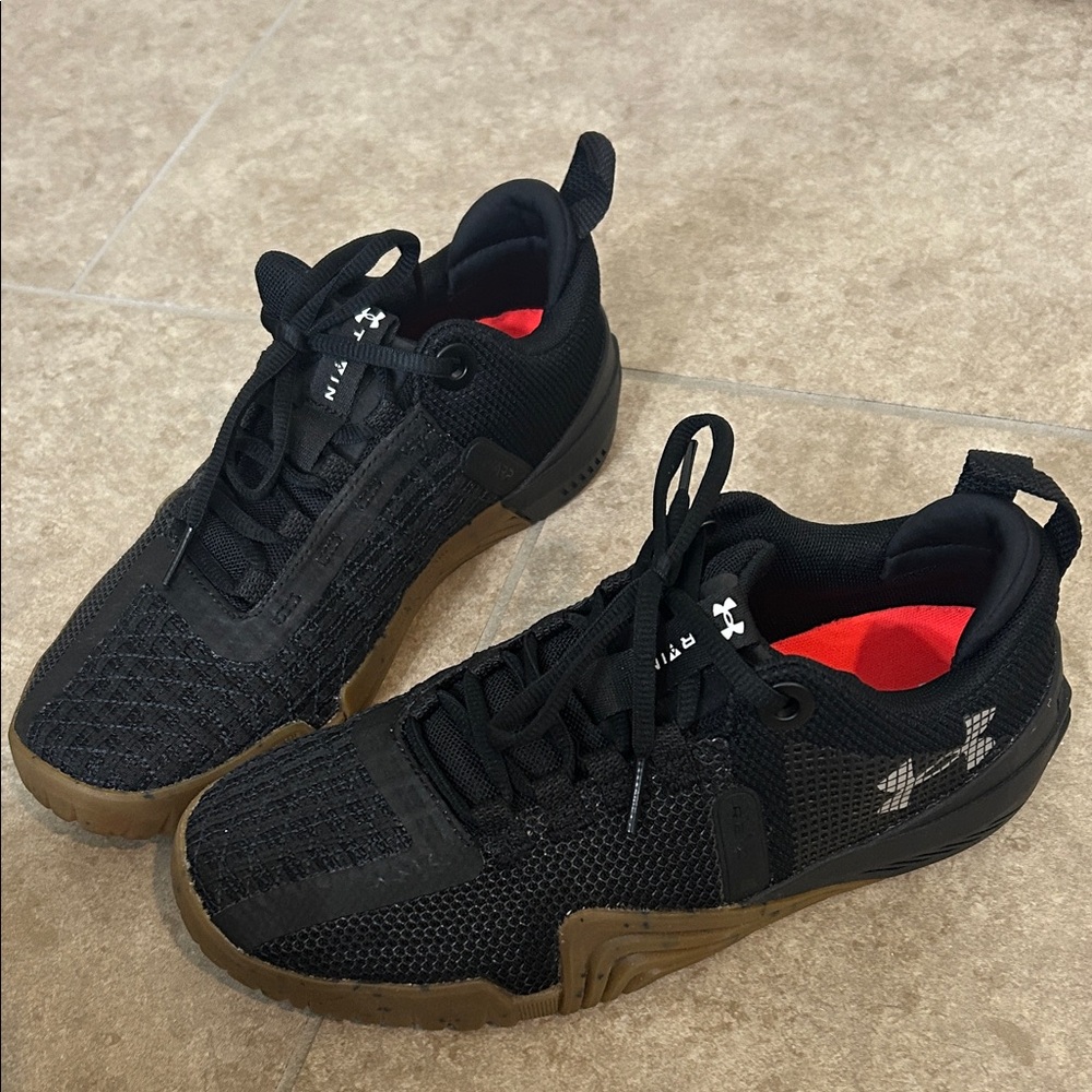 Under Armour Reign 6 Black and Neon Pink Strength Training shoes